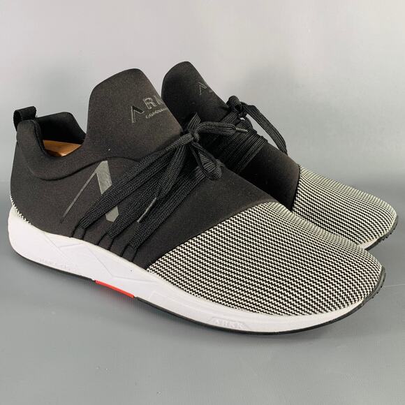 ARKK Size 10 -Raven Mesh- Black White Neoprene Slip On Sneakers - Picture 1 of 8